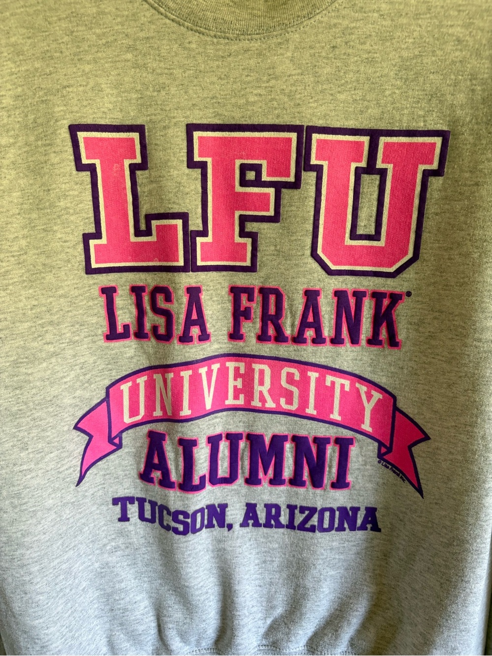 Lisa Frank LFU University Alumni Tucson Arizona Retro Crewneck Sweatshirt Small - Picture 2 of 7